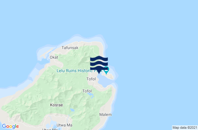 Mappa delle Getijden in Lele Harbor Kusaie Island, Micronesia