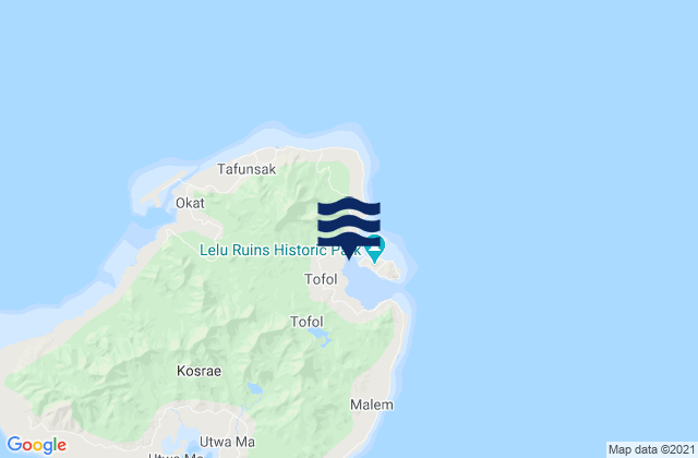 Mappa delle Getijden in Lele Harbor, Micronesia