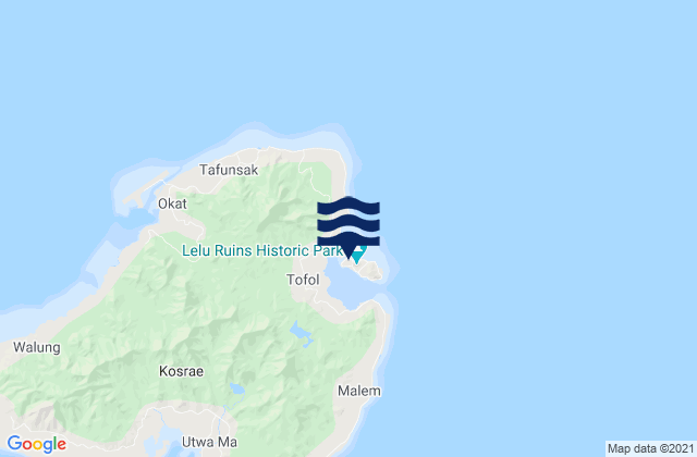 Mappa delle Getijden in Lelu, Micronesia
