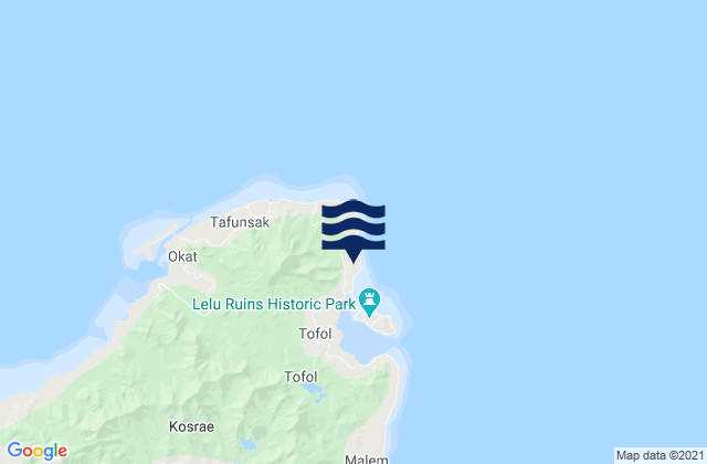 Mappa delle Getijden in Lelu Municipality, Micronesia