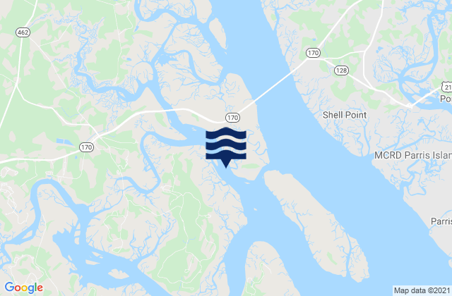 Mappa delle Getijden in Lemon Island South Chechessee River, United States