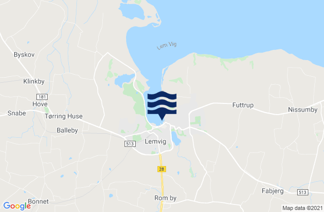 Mappa delle Getijden in Lemvig, Denmark