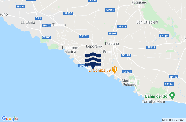 Mappa delle Getijden in Leporano, Italy