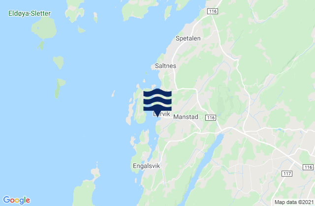 Mappa delle Getijden in Lervik, Norway