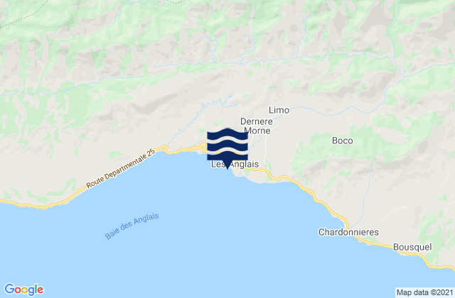 Mappa delle Getijden in Les Anglais, Haiti