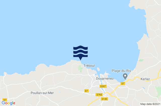 Mappa delle Getijden in Les Roches Blanches (Pointe Leyde), France
