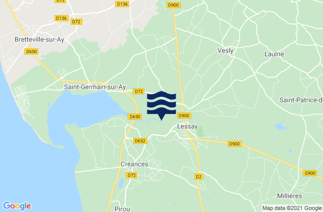 Mappa delle Getijden in Lessay, France
