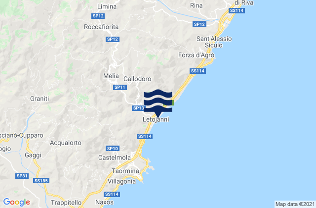 Mappa delle Getijden in Letojanni, Italy