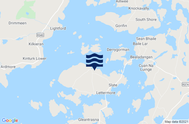 Mappa delle Getijden in Lettermore Island, Ireland