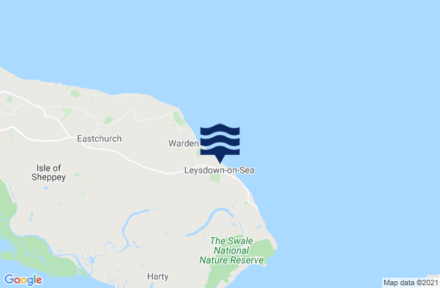 Mappa delle Getijden in Leysdown-on-Sea, United Kingdom