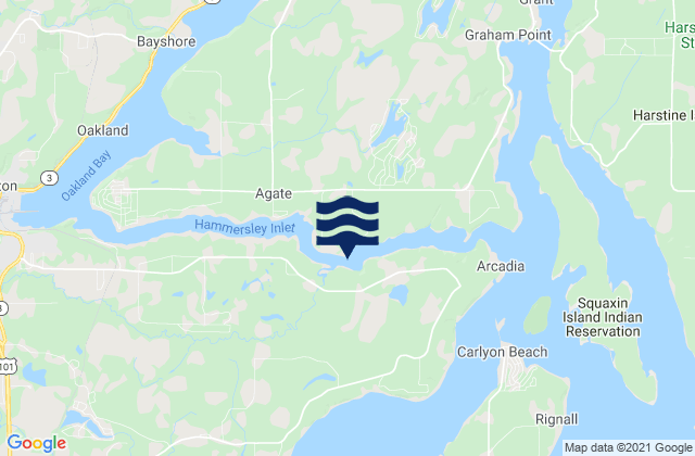 Mappa delle Getijden in Libby Point Hammersley Inlet, United States