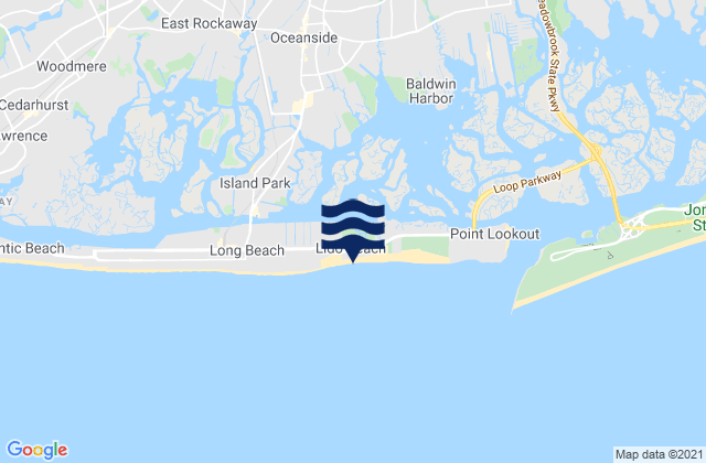 Mappa delle Getijden in Lido Beach, United States