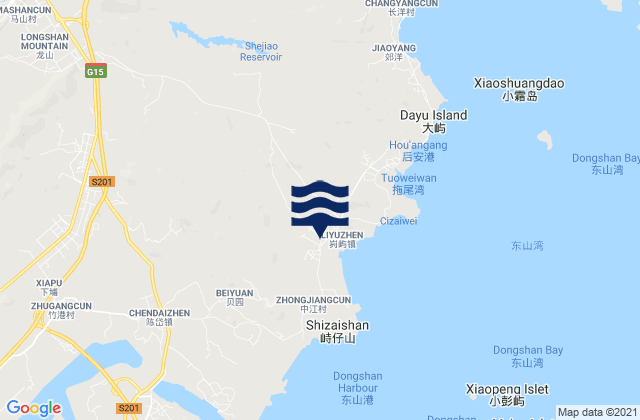 Mappa delle Getijden in Lieyu, China