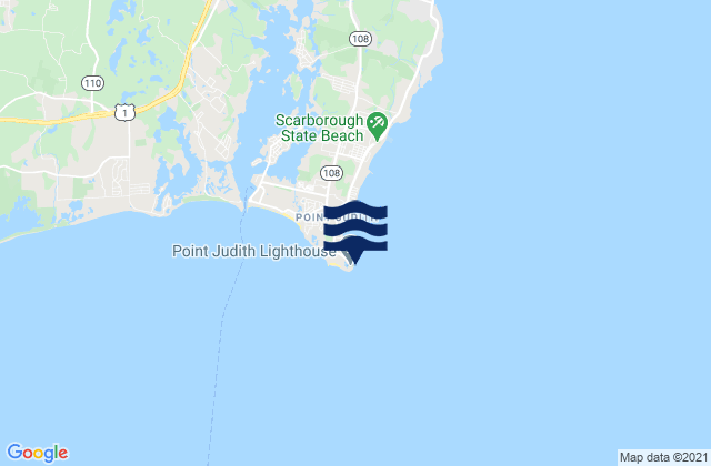 Mappa delle Getijden in Lighthouse (Point Judith), United States