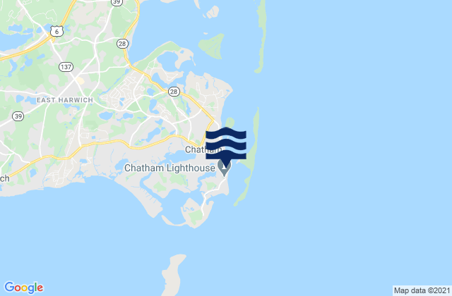 Mappa delle Getijden in Lighthouse Beach Chatham, United States