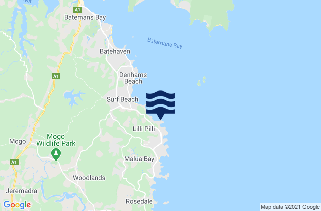 Mappa delle Getijden in Lilli Pilli Beach, Australia