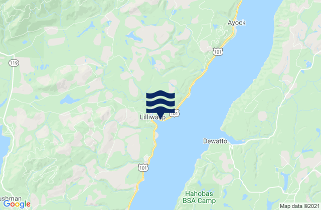Mappa delle Getijden in Lilliwaup Bay, United States