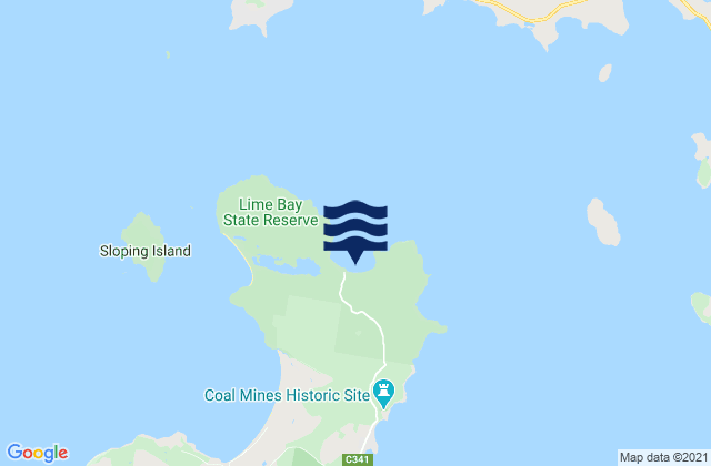 Mappa delle Getijden in Lime Bay, Australia