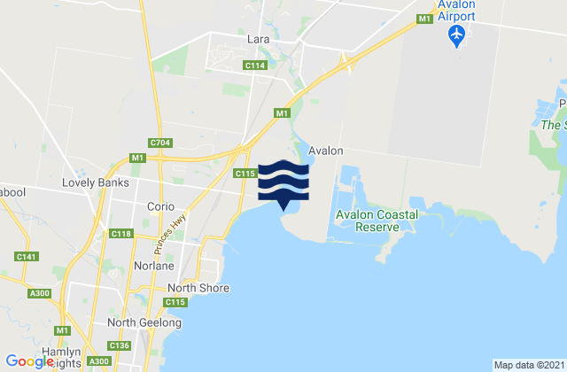 Mappa delle Getijden in Limeburners Bay, Australia