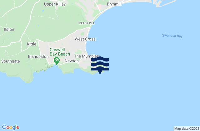 Mappa delle Getijden in Limeslade Bay Beach, United Kingdom