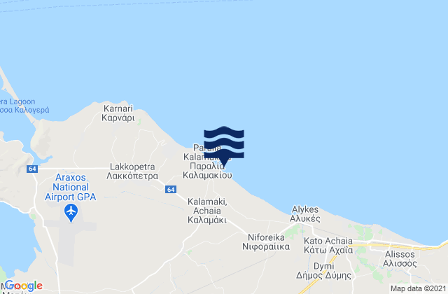 Mappa delle Getijden in Limnokhórion, Greece