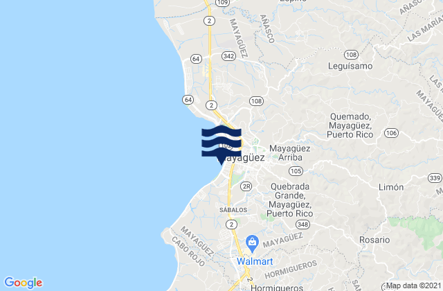 Mappa delle Getijden in Limón Barrio, Puerto Rico