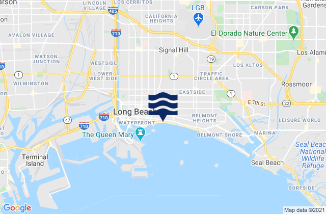 Mappa delle Getijden in Lincoln (Long Beach), United States