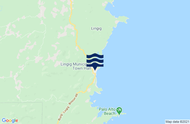Mappa delle Getijden in Lingig, Philippines