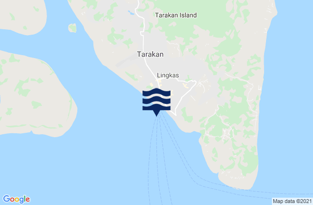 Mappa delle Getijden in Lingkas Tarakan Island, Indonesia