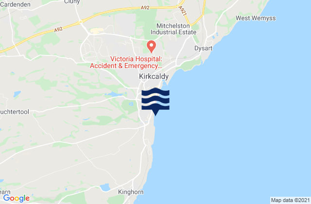 Mappa delle Getijden in Linktown Beach, United Kingdom