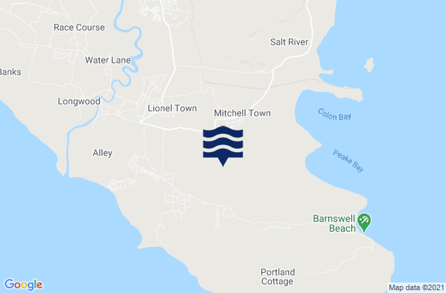 Mappa delle Getijden in Lionel Town, Jamaica
