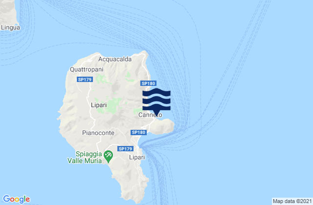 Mappa delle Getijden in Lipari Lipari Islands, Italy
