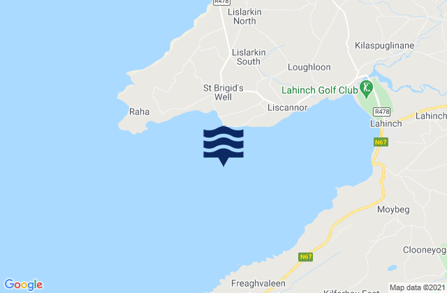 Mappa delle Getijden in Liscannor Bay, Ireland
