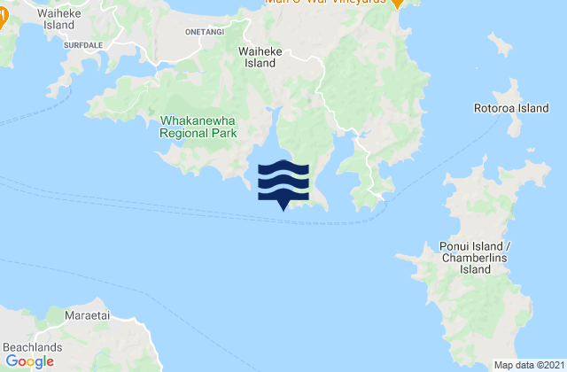 Mappa delle Getijden in Little Bay, New Zealand