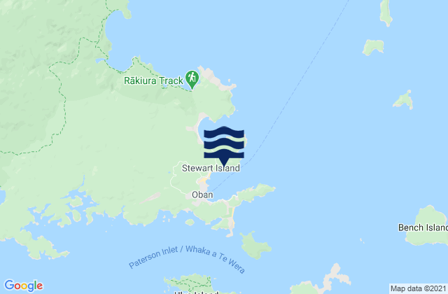 Mappa delle Getijden in Little Bay, New Zealand