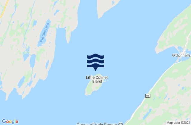 Mappa delle Getijden in Little Colinet Island, Canada