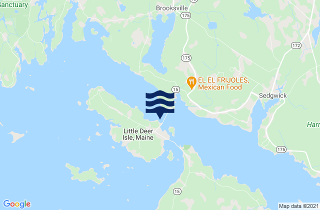 Mappa delle Getijden in Little Deer Isle, United States