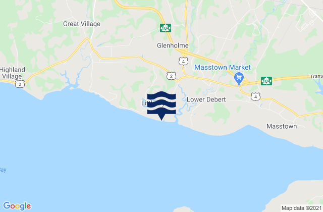 Mappa delle Getijden in Little Dyke Beach, Canada
