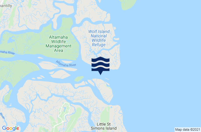 Mappa delle Getijden in Little Egg Island northwest of, United States