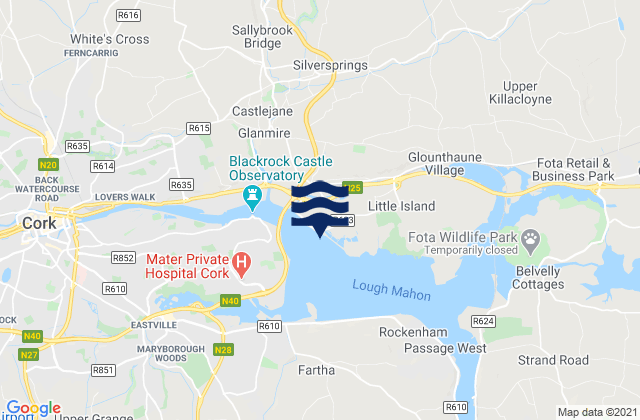 Mappa delle Getijden in Little Island, Ireland