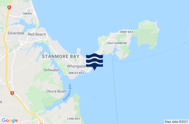 Mappa delle Getijden in Little Manly Beach, New Zealand