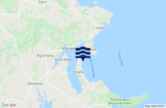 Mappa delle Getijden in Little Omaha Bay, New Zealand