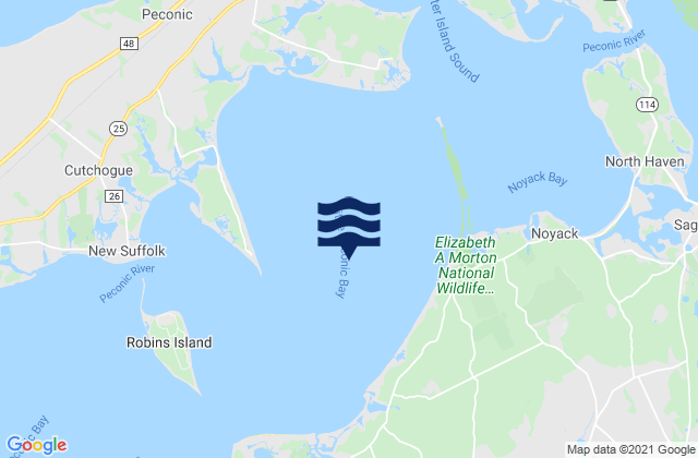 Mappa delle Getijden in Little Peconic Bay, United States