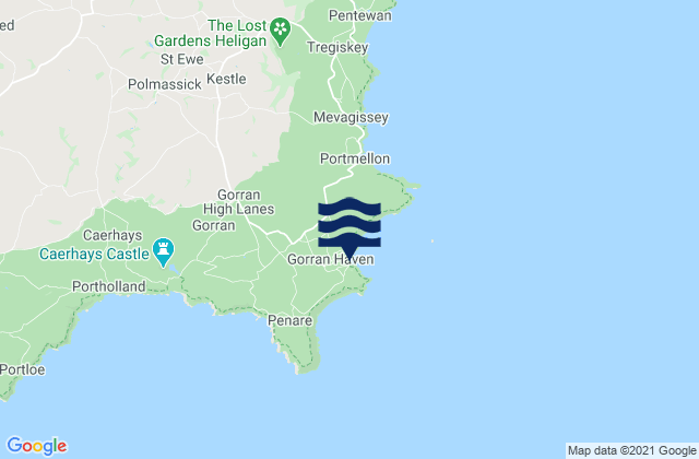 Mappa delle Getijden in Little Perhaver Beach, United Kingdom