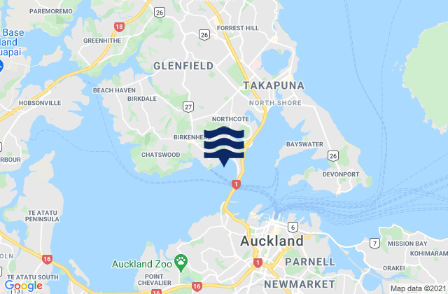 Mappa delle Getijden in Little Shoal Bay, New Zealand