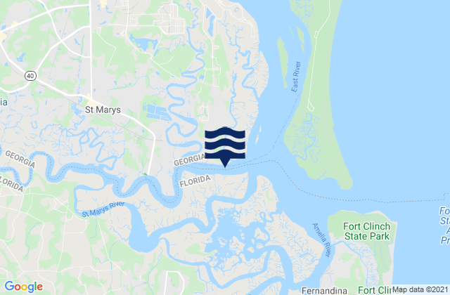 Mappa delle Getijden in Little St Marys River, United States