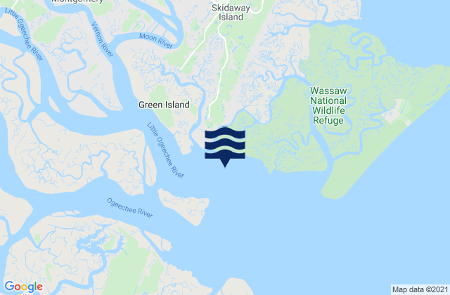 Mappa delle Getijden in Little Wassaw Island SW of, United States