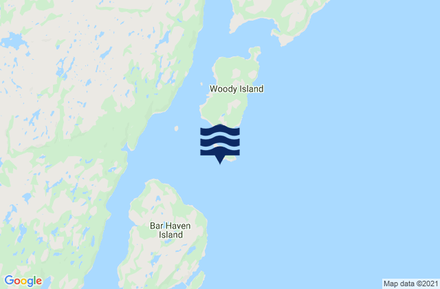 Mappa delle Getijden in Little Woody Island, Canada