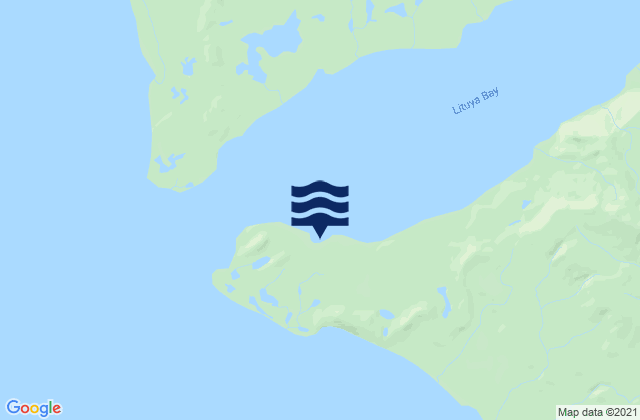 Mappa delle Getijden in Lituya Bay 2 miles inside entrance, United States
