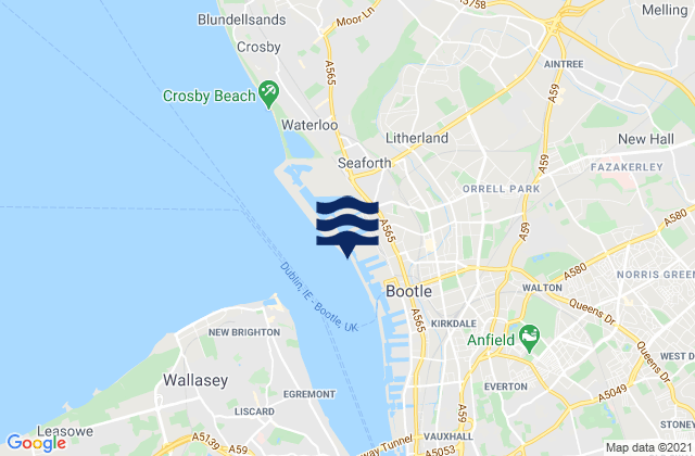 Mappa delle Getijden in Liverpool (Gladstone Dock), United Kingdom